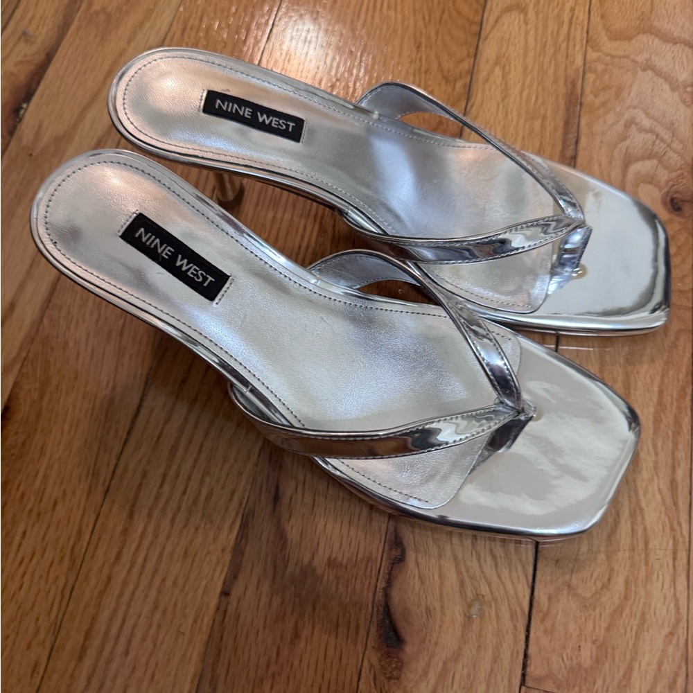 Nine West Metallic Silver Sandals